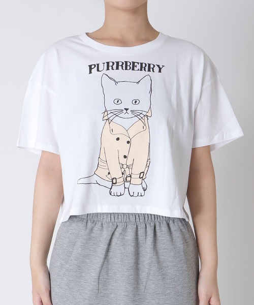 Cepica(セピカ)の「【BLACK SCORE】PURRBERRY CROPPED T(Tシャツ/カットソー・レディース・ホワイト・FREE)」の4枚目の写真
