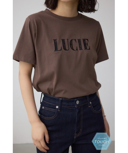 AZUL by moussy(アズールバイマウジー)の「C/T冷感レースロゴTシャツ(Tシャツ/カットソー・レディース・オフホワイト/ブラック/ブラウン・FREE)」の3枚目の写真