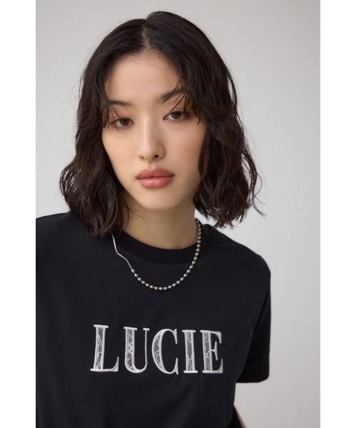 AZUL by moussy(アズールバイマウジー)の「C/T冷感レースロゴTシャツ(Tシャツ/カットソー・レディース・オフホワイト/ブラック/ブラウン・FREE)」の14枚目の写真