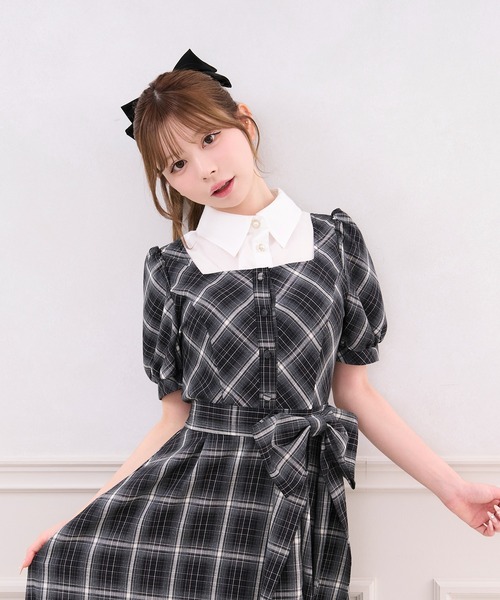 apres jour フロントリボンパフスリブトップス French Girly