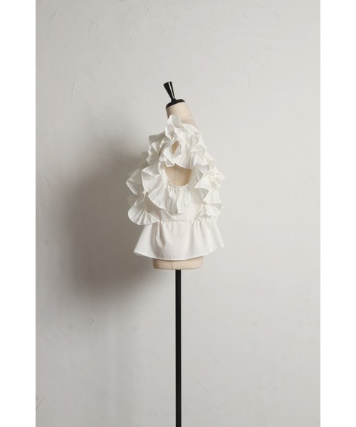 tocco closet(トッコ クローゼット)の「【ZOZO限定】フリルティアードクロップドブラウス(シャツ/ブラウス・レディース・ブラック/ホワイト・M)」の17枚目の写真