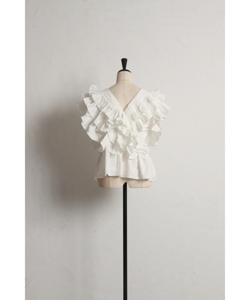 tocco closet(トッコ クローゼット)の「【ZOZO限定】フリルティアードクロップドブラウス(シャツ/ブラウス・レディース・ブラック/ホワイト・M)」の18枚目の写真