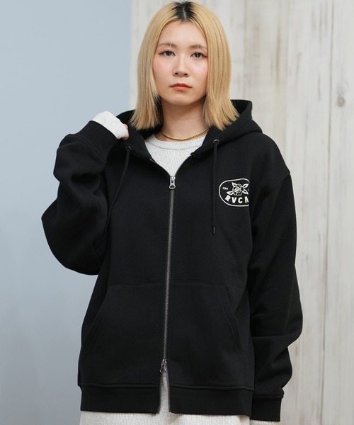 RVCA(ルーカ)の「RVCA/ルーカ COURT ZIP HOODIE パーカー BF044-015(パーカー・レディース・ブラック/ホワイト/グレー・S/M)」の18枚目の写真