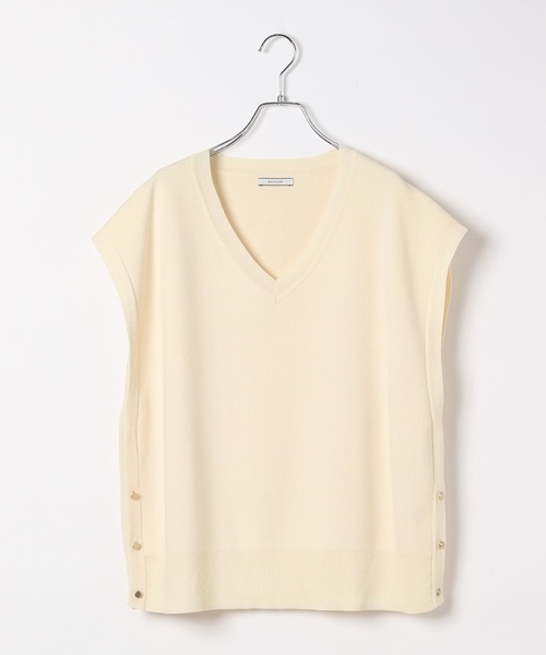 BAYFLOW（ベイフロー）の「ハイゲージＶニットベスト（ニット/セーター・レディース・マスタード/チャコール/オフホワイト・FREE）」の20枚目の写真