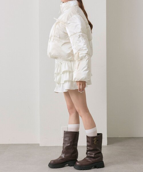 OLIVE des OLIVE（オリーブデオリーブ）の「リボンエコダウンブルゾン（ダウンジャケット/コート・レディース・ピンク/サックスブルー/ブラック/オフホワイト・FREE）」の22枚目の写真