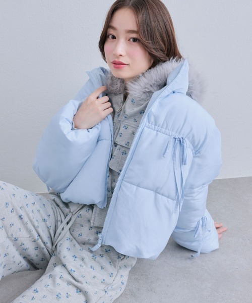 LANVIN SPORT ランバンスポール　ダウンジャケット　水色　40 L リボンエコダウンブルゾン（ダウンジャケット/コート）｜OLIVE des