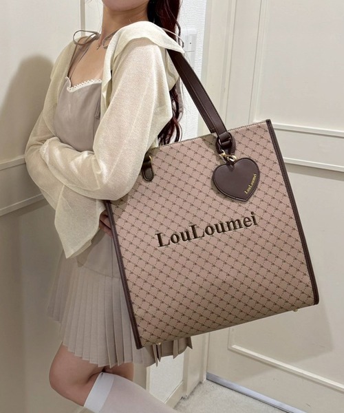 one after another NICE CLAUP（ワンアフターアナザーナイスクラップ）の「【LouLoumei】キャリーオントートバッグ（ショルダーバッグ・レディース・ブラック/ブラック×グレー/ブラウン系その他・FREE）」の4枚目の写真