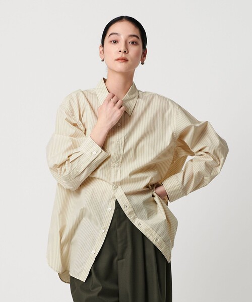 美品✨ユナイテッドアローズ　ストライプ ボタンダウン ビッグシャツ　ゆったり H BEAUTY&YOUTH UNITED ARROWS（エイチビューティーアンドユース