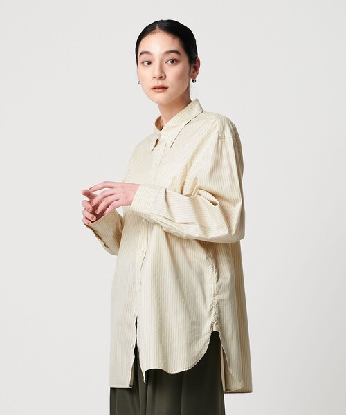 BEAUTY&YOUTH UNITED ARROWS(ビューティーアンドユースユナイテッドアローズ)の「コットン ストライプビッグシャツ(シャツ/ブラウス・レディース・ライラック/ベージュ・FREE)」の4枚目の写真