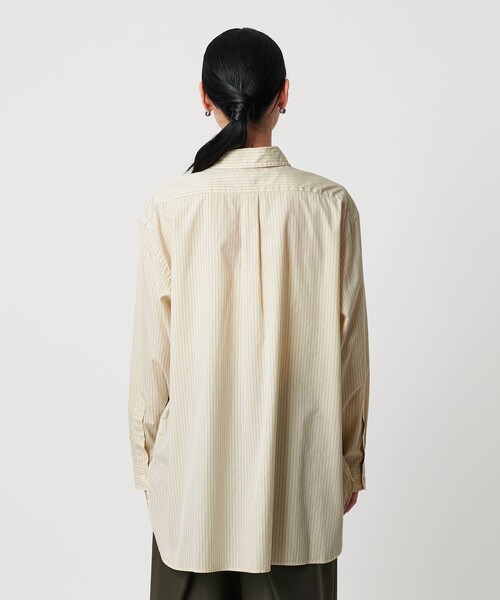 美品 H BEAUTY&YOUTH S ビッグシルエットシャツ コットン ブルー Goodwear tシャツ 7.6オンス USAコットン ポケット付き スーパー