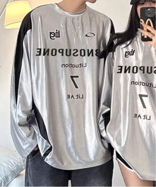 lilful(リルフル)の「メタリックサッカーデザインプリントロンT(Tシャツ/カットソー・メンズ・シルバー・L/M)」の8枚目の写真