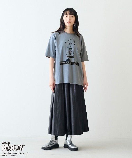 MEDE19F(メデジュウキュウ)の「MEDE19F for PEANUTS 古着のようなプリントTシャツ(Tシャツ/カットソー・レディース・ブルー/チャコールグレー・M/S/LL/L)」の20枚目の写真