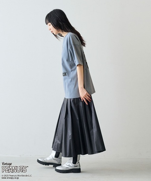 MEDE19F(メデジュウキュウ)の「MEDE19F for PEANUTS 古着のようなプリントTシャツ(Tシャツ/カットソー・レディース・ブルー/チャコールグレー・M/S/LL/L)」の21枚目の写真