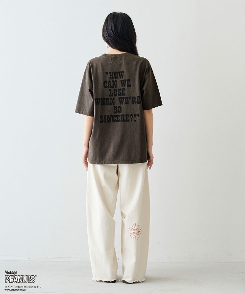 MEDE19F(メデジュウキュウ)の「MEDE19F for PEANUTS 古着のようなプリントTシャツ(Tシャツ/カットソー・レディース・ブルー/チャコールグレー・M/S/LL/L)」の19枚目の写真