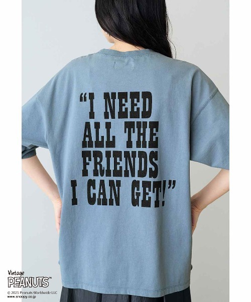 MEDE19F(メデジュウキュウ)の「MEDE19F for PEANUTS 古着のようなプリントTシャツ(Tシャツ/カットソー・レディース・ブルー/チャコールグレー・M/S/LL/L)」の9枚目の写真