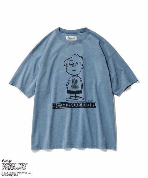MEDE19F(メデジュウキュウ)の「MEDE19F for PEANUTS 古着のようなプリントTシャツ(Tシャツ/カットソー・レディース・ブルー/チャコールグレー・M/S/LL/L)」の13枚目の写真