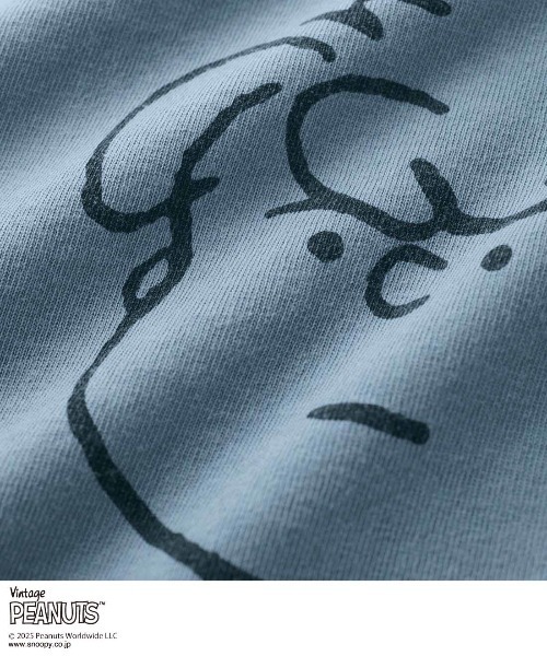 MEDE19F(メデジュウキュウ)の「MEDE19F for PEANUTS 古着のようなプリントTシャツ(Tシャツ/カットソー・レディース・ブルー/チャコールグレー・M/S/LL/L)」の6枚目の写真