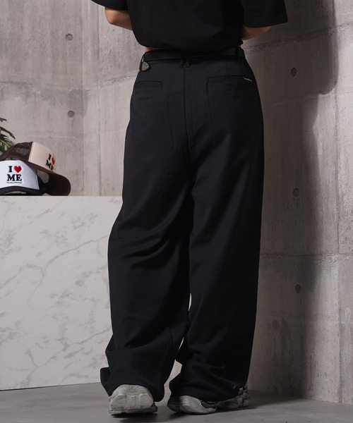 #MEMORY(メモリー)の「【MEMORY】ワイドストレート スラックス パンツ / Wide Straight Slacks Pants(スラックス・メンズ・ブラック/ストライプ・S/M/L)」の10枚目の写真