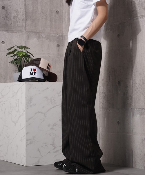 #MEMORY(メモリー)の「【MEMORY】ワイドストレート スラックス パンツ / Wide Straight Slacks Pants(スラックス・メンズ・ブラック/ストライプ・S/M/L)」の18枚目の写真