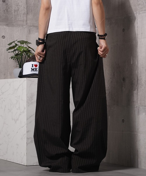 #MEMORY(メモリー)の「【MEMORY】ワイドストレート スラックス パンツ / Wide Straight Slacks Pants(スラックス・メンズ・ブラック/ストライプ・S/M/L)」の21枚目の写真