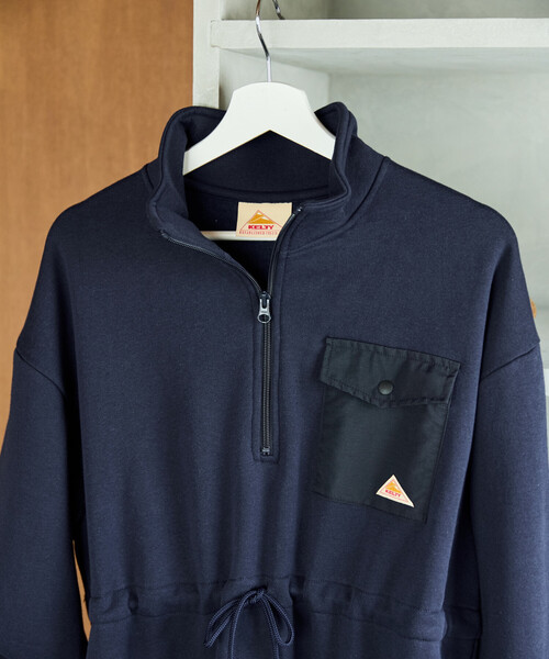 FREAK'S STORE（フリークスストア）の「限定展開 KELTY × FREAK'S STORE/ケルティ 別注 裏起毛 ハーフジップ ウエスト リボン ワンピース（ワンピース・レディース・ベージュ/ネイビー/ライトグレー/ブラック・ﾌﾘ-）」の6枚目の写真