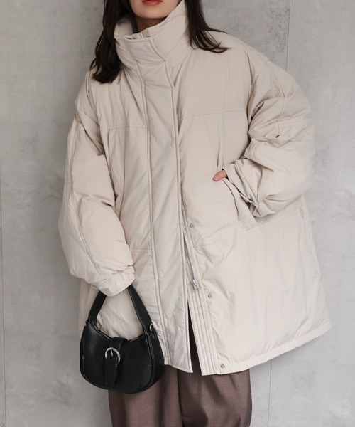 ap retro(アプレトロ)の「【サステナブル】 ナイロンモンスターコート / パディングコート《動画あり》(ダウンジャケット/コート・レディース・ベージュ/ブラック/アイボリー・FREE)」の16枚目の写真