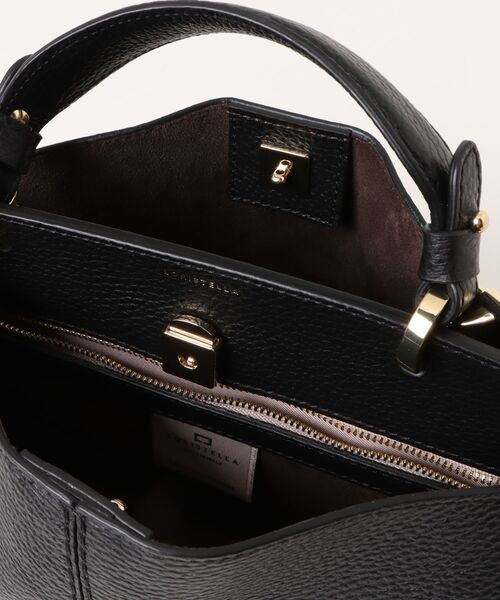 LORISTELLA(ロリステッラ)の「【LORISTELLA】レザーハンドルセンターシームハンドバッグ(Q56385)(ハンドバッグ・レディース・ブラック/ライトグレー・ALL)」の5枚目の写真