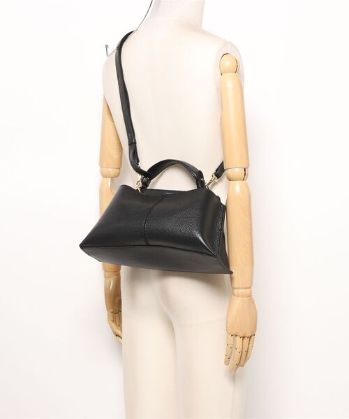LORISTELLA(ロリステッラ)の「【LORISTELLA】レザーハンドルセンターシームハンドバッグ(Q56385)(ハンドバッグ・レディース・ブラック/ライトグレー・ALL)」の6枚目の写真