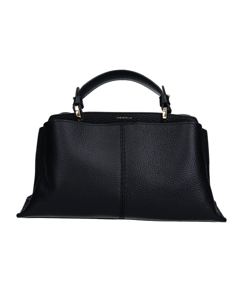 LORISTELLA(ロリステッラ)の「【LORISTELLA】レザーハンドルセンターシームハンドバッグ(Q56385)(ハンドバッグ・レディース・ブラック/ライトグレー・ALL)」の1枚目の写真