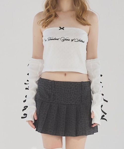 lilLilly（リルリリー）の「2wayベロアリボンアームウォーマー（アームカバー・レディース・ホワイト/ブラック×ホワイト・FREE）」の15枚目の写真