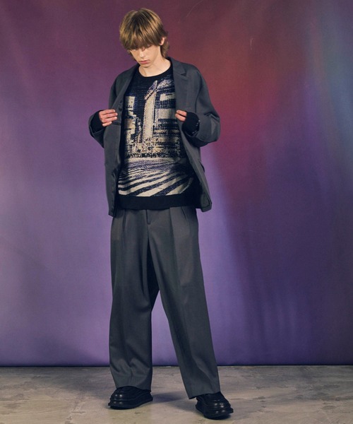 UNISEX》【CITY SERIES】「SCRAMBLE」Prime-Over Crew Neck Knit