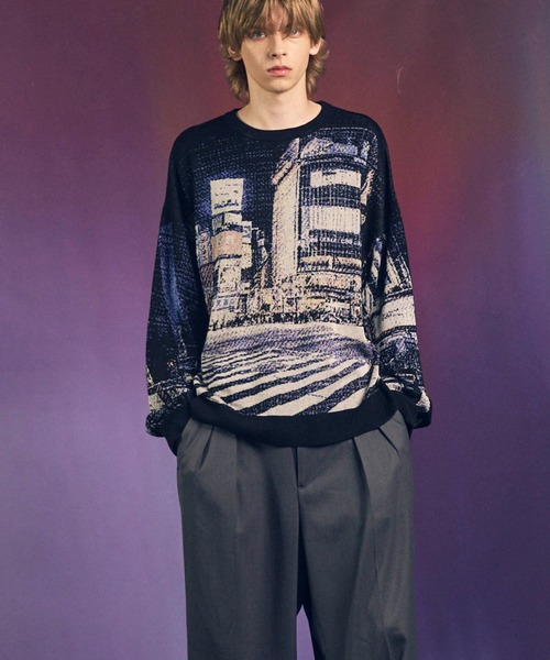 UNISEX》【CITY SERIES】「SCRAMBLE」Prime-Over Crew Neck Knit