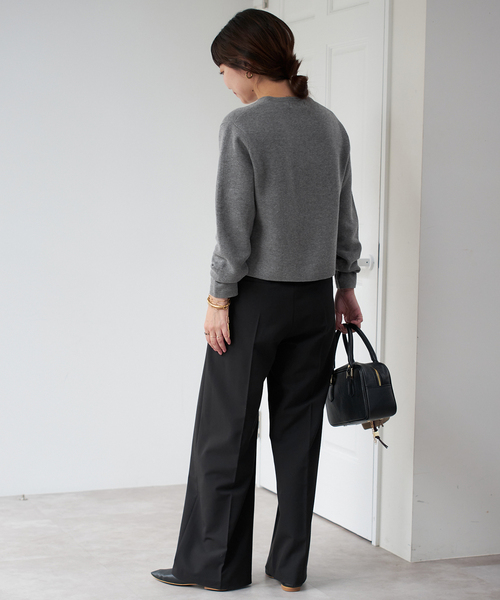 SLOBE IENA（スローブイエナ）の「《セットアップ対応可》コットンダブルフェイスカーディガン（カーディガン/ボレロ・レディース・グレー/アイボリー/ボルドー/キャメル・FREE）」の6枚目の写真