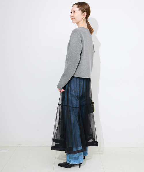 SLOBE IENA（スローブイエナ）の「《セットアップ対応可》コットンダブルフェイスカーディガン（カーディガン/ボレロ・レディース・グレー/アイボリー/ボルドー/キャメル・FREE）」の9枚目の写真