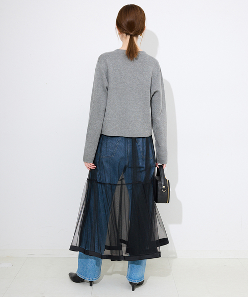 SLOBE IENA（スローブイエナ）の「《セットアップ対応可》コットンダブルフェイスカーディガン（カーディガン/ボレロ・レディース・グレー/アイボリー/ボルドー/キャメル・FREE）」の10枚目の写真