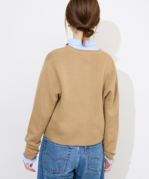 SLOBE IENA（スローブイエナ）の「《セットアップ対応可》コットンダブルフェイスカーディガン（カーディガン/ボレロ・レディース・グレー/アイボリー/ボルドー/キャメル・FREE）」の14枚目の写真