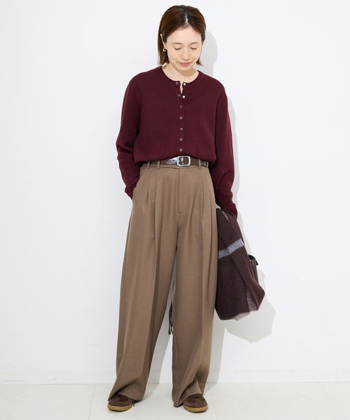 SLOBE IENA（スローブイエナ）の「《セットアップ対応可》コットンダブルフェイスカーディガン（カーディガン/ボレロ・レディース・グレー/アイボリー/ボルドー/キャメル・FREE）」の15枚目の写真