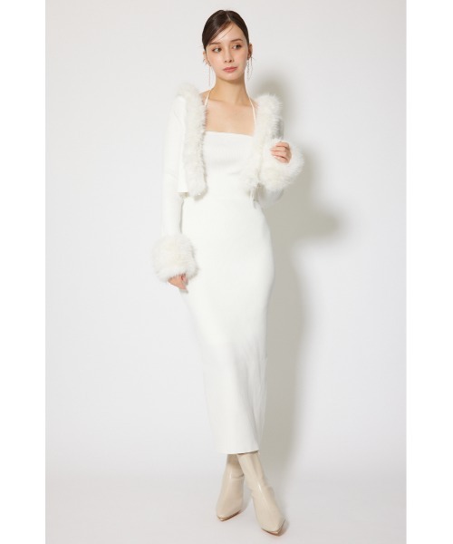 rienda(リエンダ)の「フェイクファーレディーニットワンピース 秋服 冬服(ワンピース・レディース・ホワイト/ブラウン/ライトブルー・FREE)」の7枚目の写真