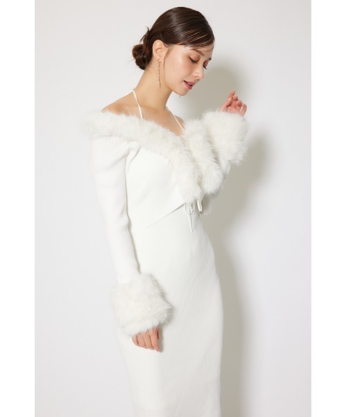 rienda(リエンダ)の「フェイクファーレディーニットワンピース 秋服 冬服(ワンピース・レディース・ホワイト/ブラウン/ライトブルー・FREE)」の11枚目の写真