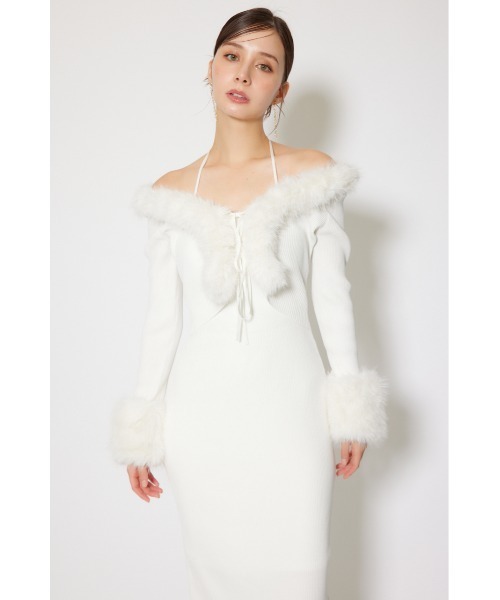 rienda(リエンダ)の「フェイクファーレディーニットワンピース 秋服 冬服(ワンピース・レディース・ホワイト/ブラウン/ライトブルー・FREE)」の12枚目の写真