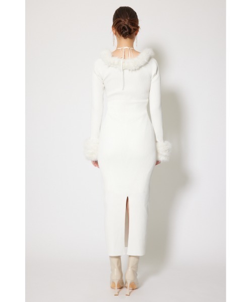 rienda(リエンダ)の「フェイクファーレディーニットワンピース 秋服 冬服(ワンピース・レディース・ホワイト/ブラウン/ライトブルー・FREE)」の15枚目の写真