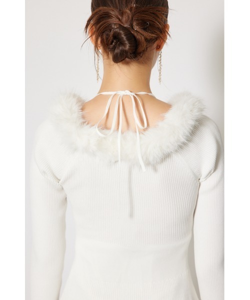 rienda(リエンダ)の「フェイクファーレディーニットワンピース 秋服 冬服(ワンピース・レディース・ホワイト/ブラウン/ライトブルー・FREE)」の17枚目の写真