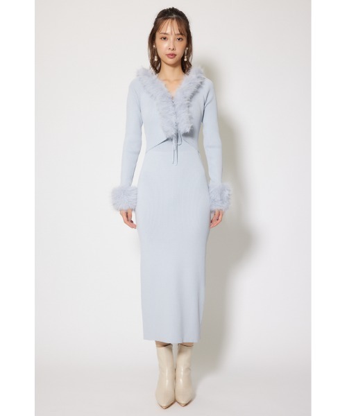 フェイクファーレディーニットワンピース 秋服 冬服（ワンピース