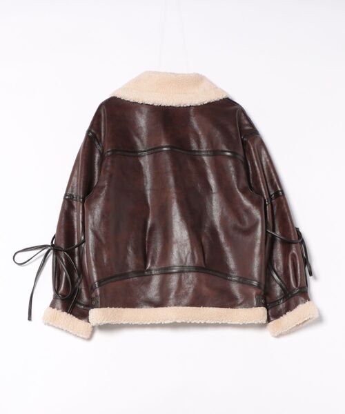 マルチウェイヴィンテージレザーライクボアジャケット（ブルゾン