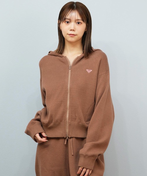 ROXY（ロキシー）の「ROXY/ロキシー セーター ジップアップフーディー RSR254009（ニット/セーター・レディース・グレー/スミクロ/ブラウン・M/L）」の3枚目の写真