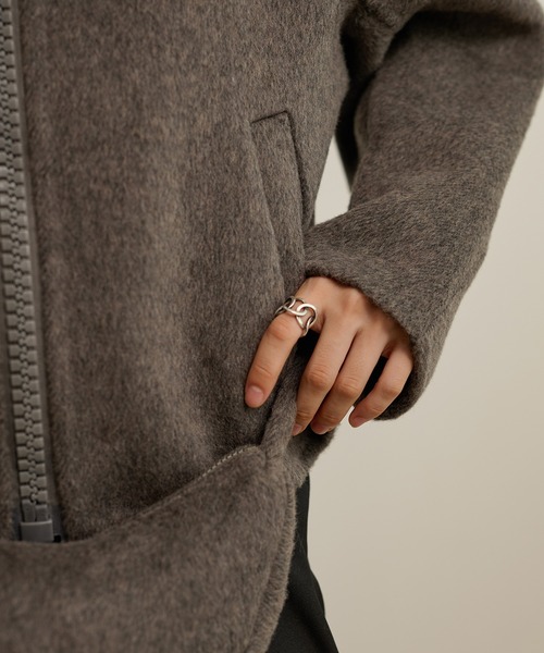 LAULEN（ローレン）の「double pocket zip up short blouson /ダブルポケットジップアップショートブルゾン（ブルゾン・レディース・グレー/チャコールグレー/オートミール・FREE）」の10枚目の写真