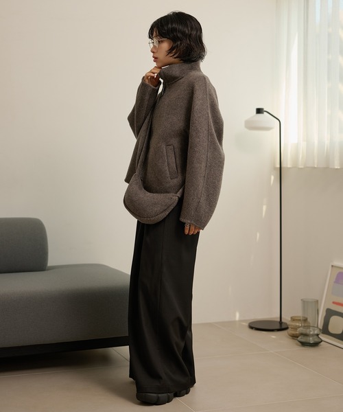 LAULEN（ローレン）の「double pocket zip up short blouson /ダブルポケットジップアップショートブルゾン（ブルゾン・レディース・グレー/チャコールグレー/オートミール・FREE）」の12枚目の写真