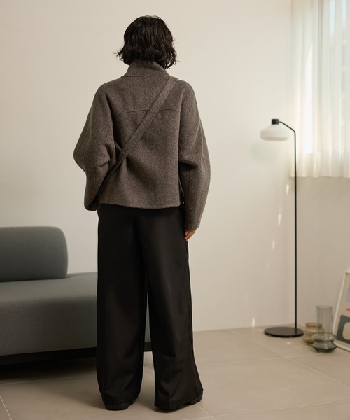 LAULEN（ローレン）の「double pocket zip up short blouson /ダブルポケットジップアップショートブルゾン（ブルゾン・レディース・グレー/チャコールグレー/オートミール・FREE）」の13枚目の写真