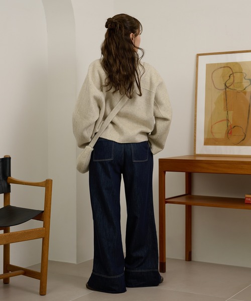 LAULEN（ローレン）の「double pocket zip up short blouson /ダブルポケットジップアップショートブルゾン（ブルゾン・レディース・グレー/チャコールグレー/オートミール・FREE）」の20枚目の写真