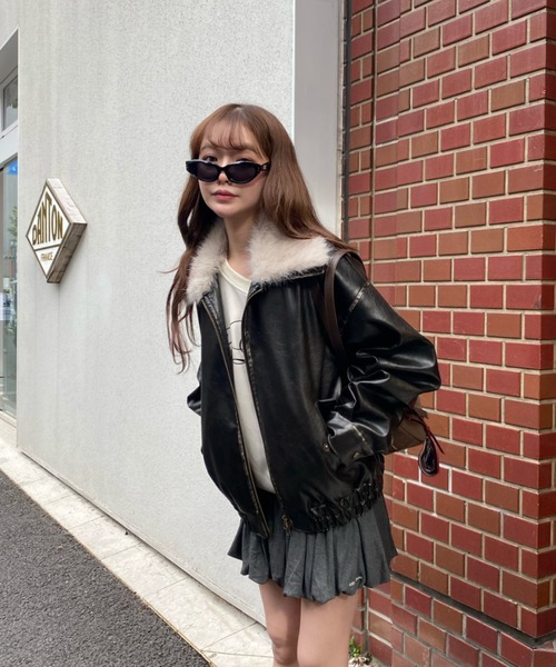 セール】【春も着られる】レザーブルゾン（ブルゾン）｜RAY CASSIN